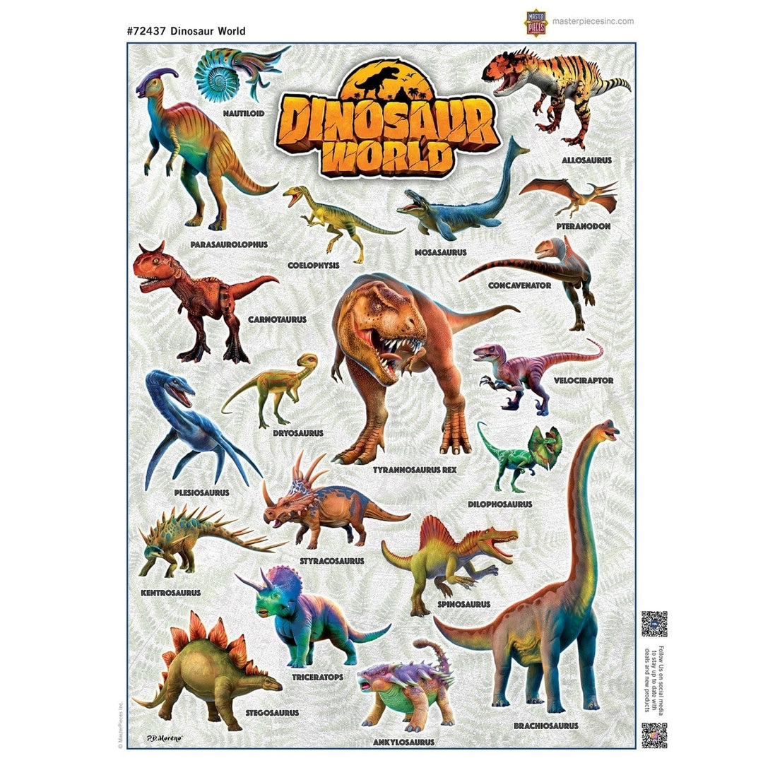 Dinosaur World 1000 Piece Jigsaw Puzzle Prehistoric Adventure 20 Dinosaurs Image 4