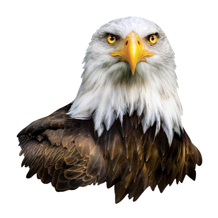 Eagle 100 Piece Shaped Jigsaw Puzzle Eco-Friendly Bald Eagle Design 3.5" Cube Image 2