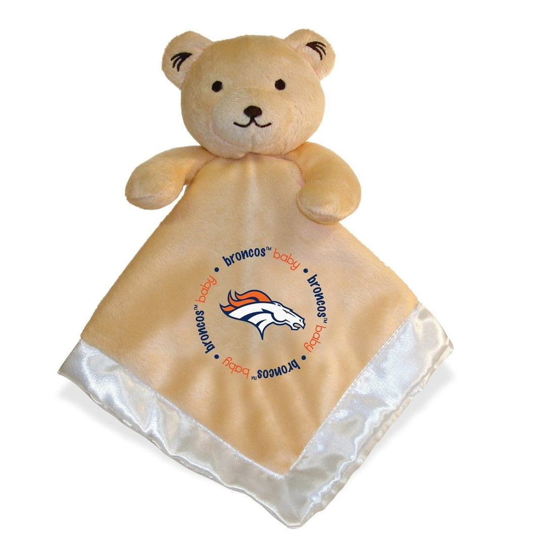 Denver Broncos Security Bear Tan 14in Plush Toy Soft Satin Lining Embroidered Logo Image 1