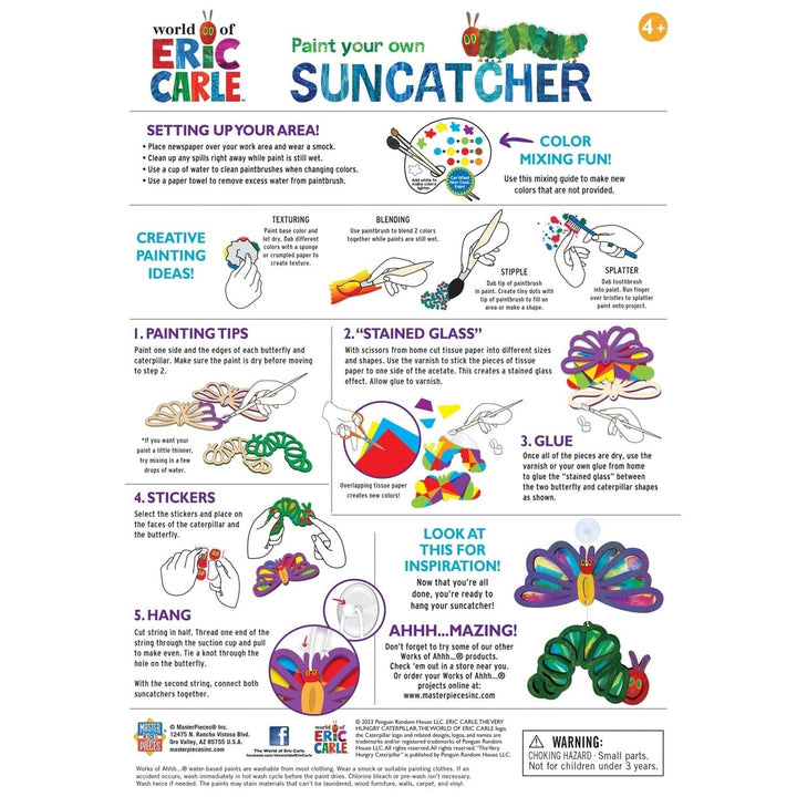 Eric Carle Suncatcher Wood Paint Kit Stained Glass Craft Activity for Kids Image 4