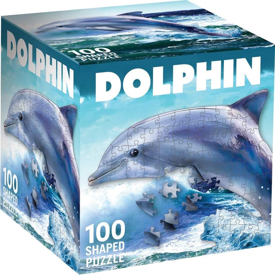 Dolphin 100 Piece Shaped Jigsaw Puzzle Eco-Friendly Photo-Realistic Marine Life Image 1