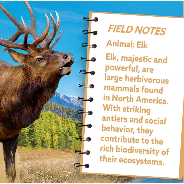 Elk 100 Piece Shaped Jigsaw Puzzle Sustainable Recycled Board North American Wildlife Image 3