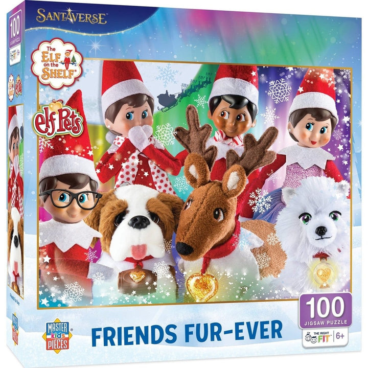 Elf on the Shelf Friends faux-Ever 100 Piece Jigsaw Puzzle 19x14 Ages 6+ Image 1