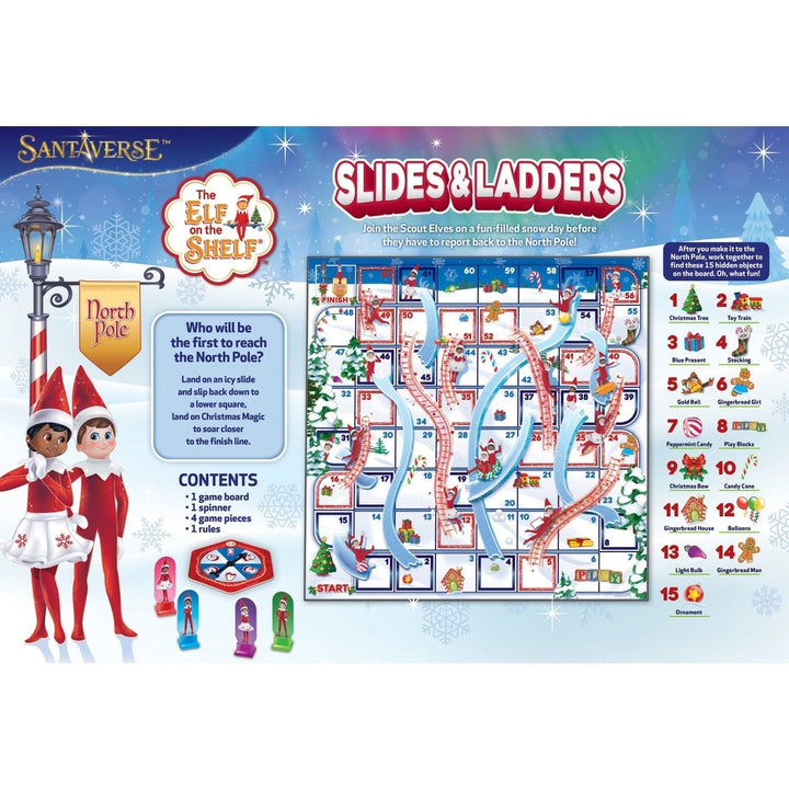 Elf on the Shelf Slides and Ladders Board Game Family Fun Ages 3 and Up Image 3