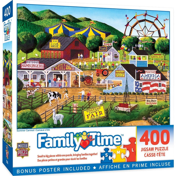 Family Time Summer Carnival 400 Piece Jigsaw Puzzle Fun for All Ages Image 1