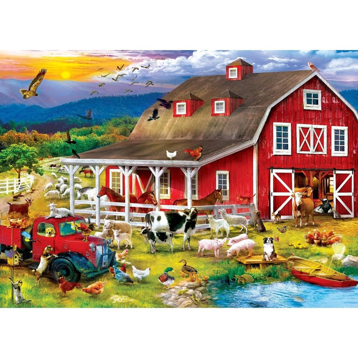 MasterPieces Farm Country Barnyard Crowd 1000 Piece Jigsaw Puzzle 19.25x26.75 Image 2