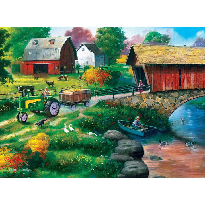 MasterPieces 500 Piece Jigsaw Puzzle 4 Pack Farm Country Tractor Scenes Image 4