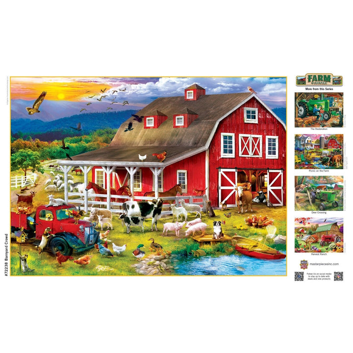 MasterPieces Farm Country Barnyard Crowd 1000 Piece Jigsaw Puzzle 19.25x26.75 Image 4