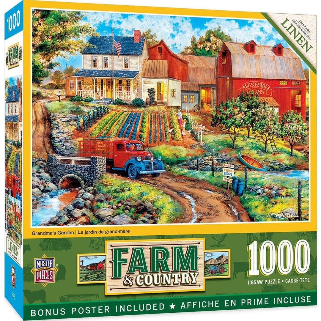 Farm and Country Grandmas Garden 1000 Piece Jigsaw Puzzle Recycled Material Image 1