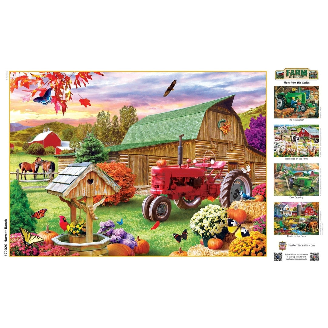 MasterPieces Harvest Ranch 1000 Piece Jigsaw Puzzle 19.25 x 26.75 Recycled Material Image 4