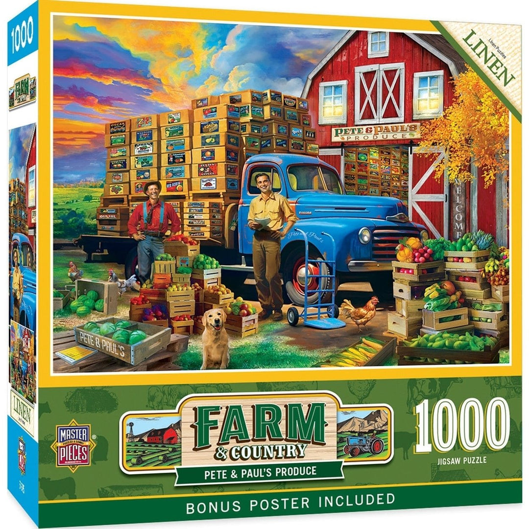 Farm and Country 1000 Piece Jigsaw Puzzle by Pete and Paul Vintage Market Scene Image 1