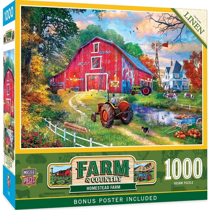 MasterPieces 1000 Piece Jigsaw Puzzle Farm and Country Homestead 19.25 x 26.75 In Image 1