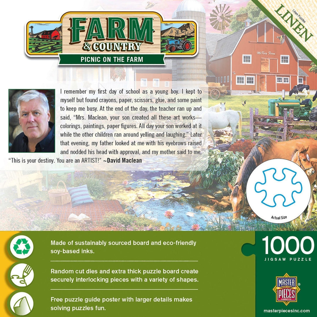 MasterPieces Farm Country Picnic on the Farm Jigsaw Puzzle 1000 Piece 19.25x26.75 Image 3