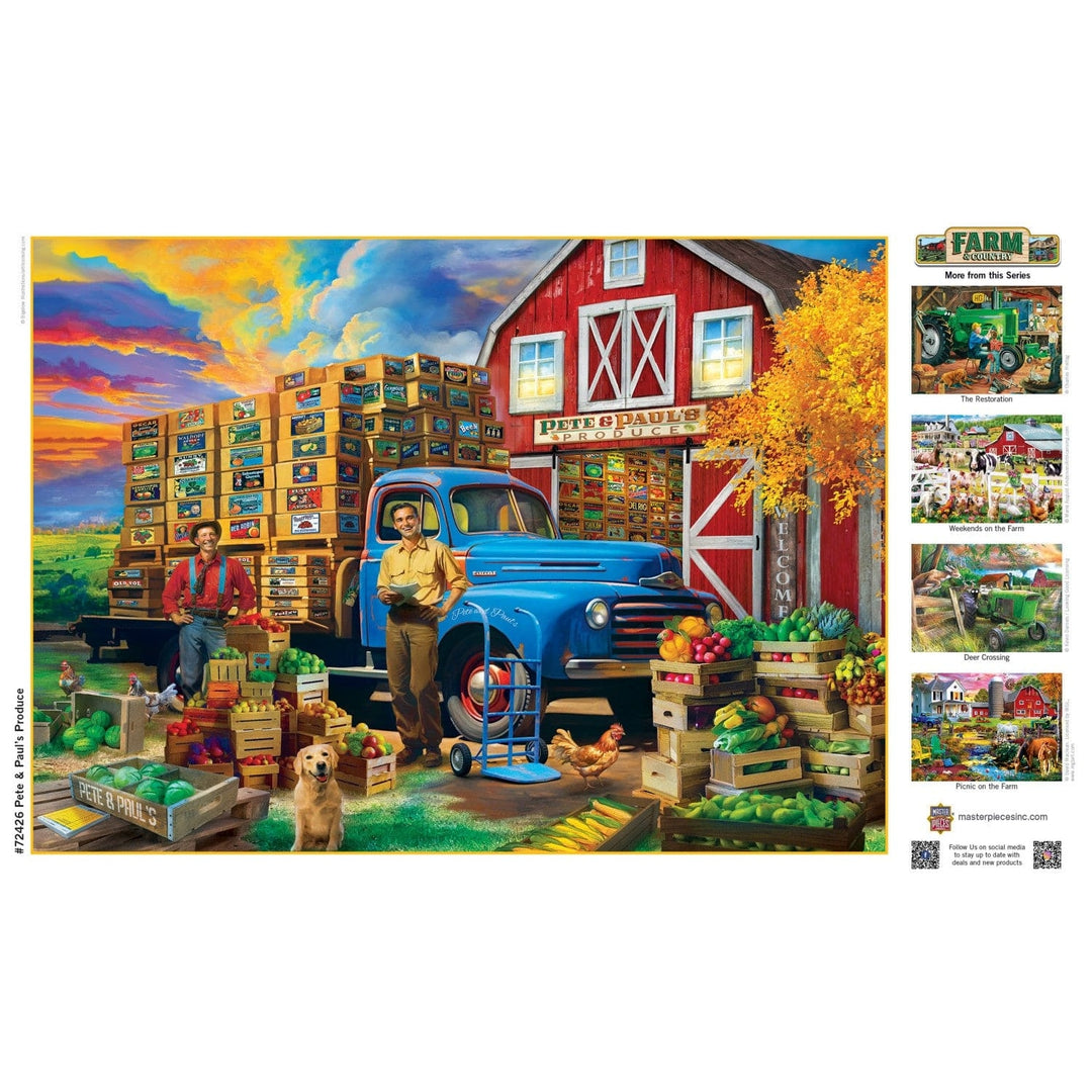 Farm and Country 1000 Piece Jigsaw Puzzle by Pete and Paul Vintage Market Scene Image 4