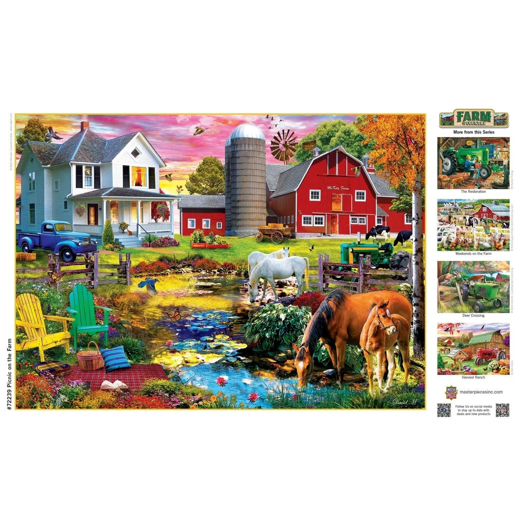 MasterPieces Farm Country Picnic on the Farm Jigsaw Puzzle 1000 Piece 19.25x26.75 Image 4