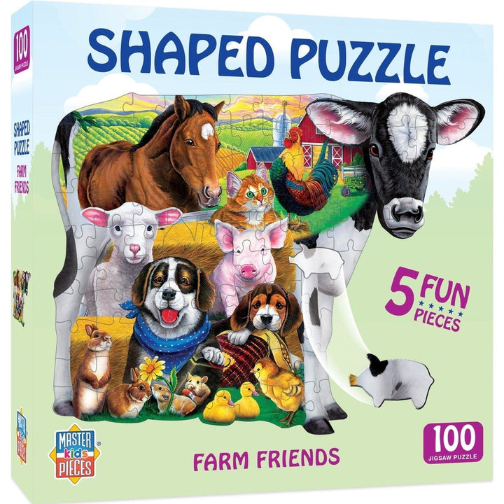 Farm Friends - 100 Piece Shaped Jigsaw Puzzle Image 1