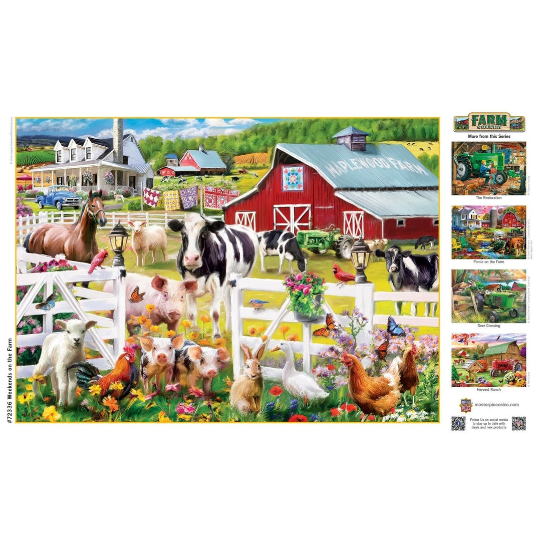 Farm and Country Weekends on the Farm 1000 Piece Jigsaw Puzzle Summer Scene Image 4