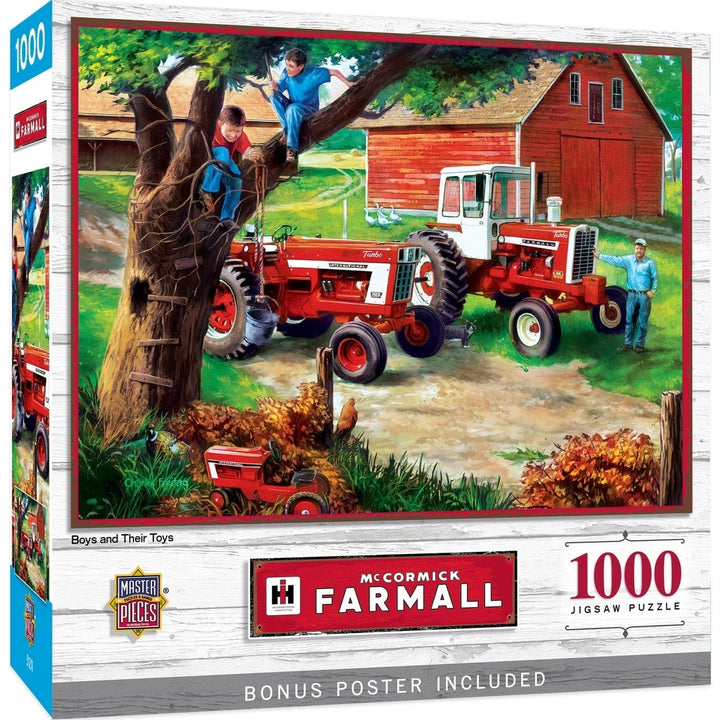 Farmall 1000 Piece Jigsaw Puzzle Tractors Farmall 1206 656 Classic Red Barn Image 1