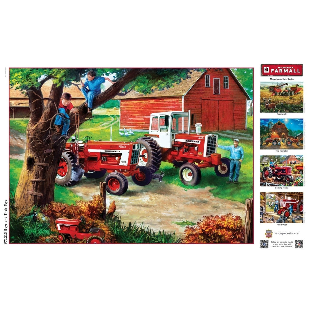 Farmall 1000 Piece Jigsaw Puzzle Tractors Farmall 1206 656 Classic Red Barn Image 4