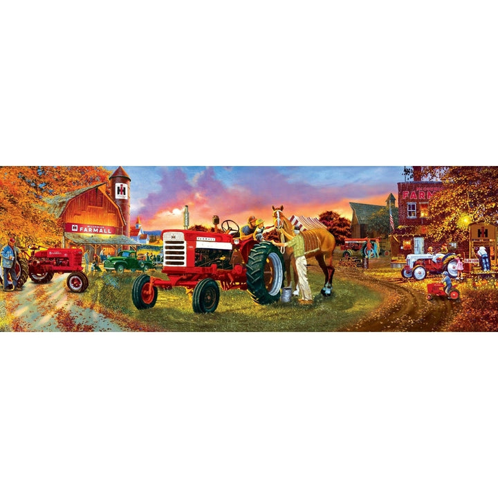 Farmall 1000 Piece Jigsaw Puzzle 13x39 Panoramic Red Tractors Eco-Friendly Image 2