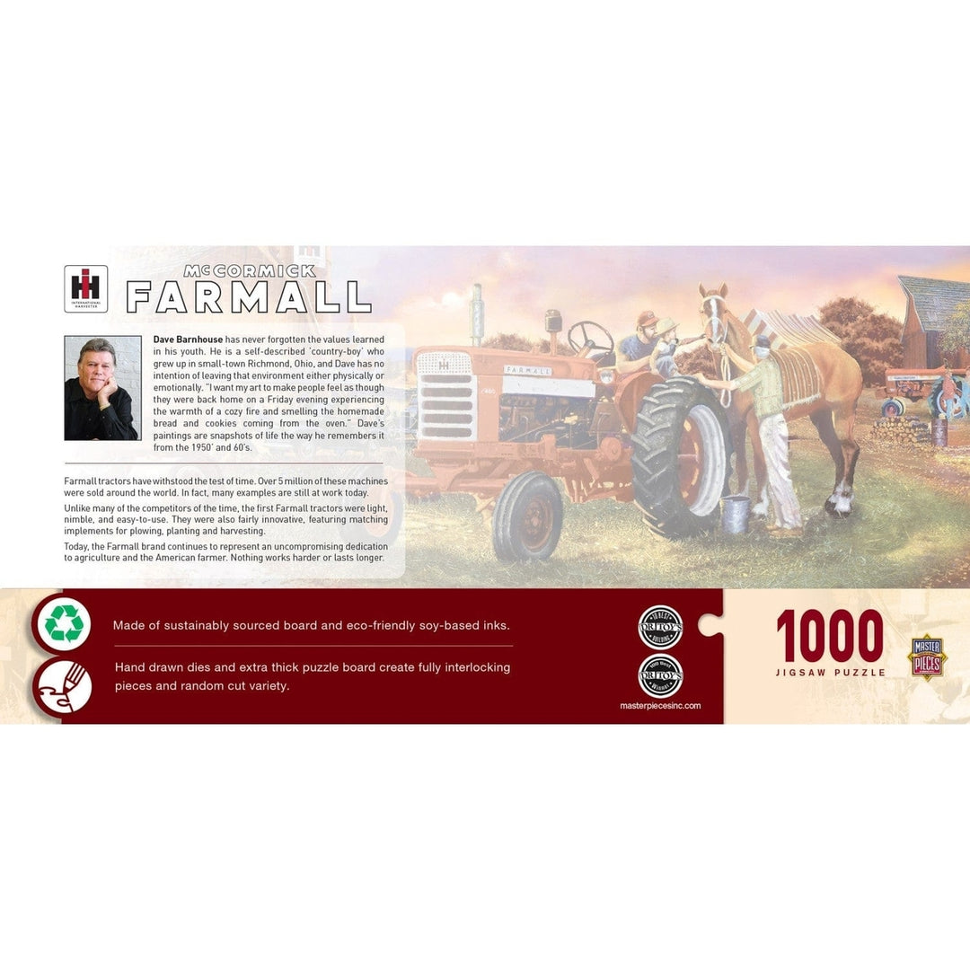 Farmall 1000 Piece Jigsaw Puzzle 13x39 Panoramic Red Tractors Eco-Friendly Image 3