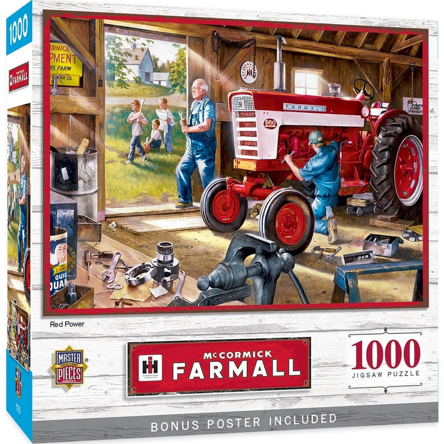 Farmall 1000 Piece Jigsaw Puzzle 19.25x26.75 Vintage Tractor Red Power Image 1