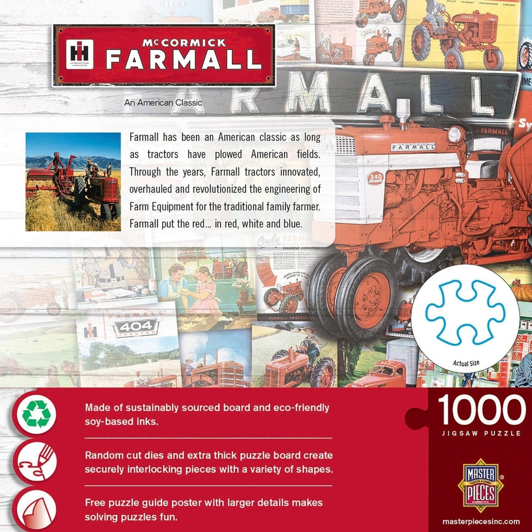 Farmall 1000 Piece Jigsaw Puzzle American Classic Red Tractor Vintage Artwork Image 3