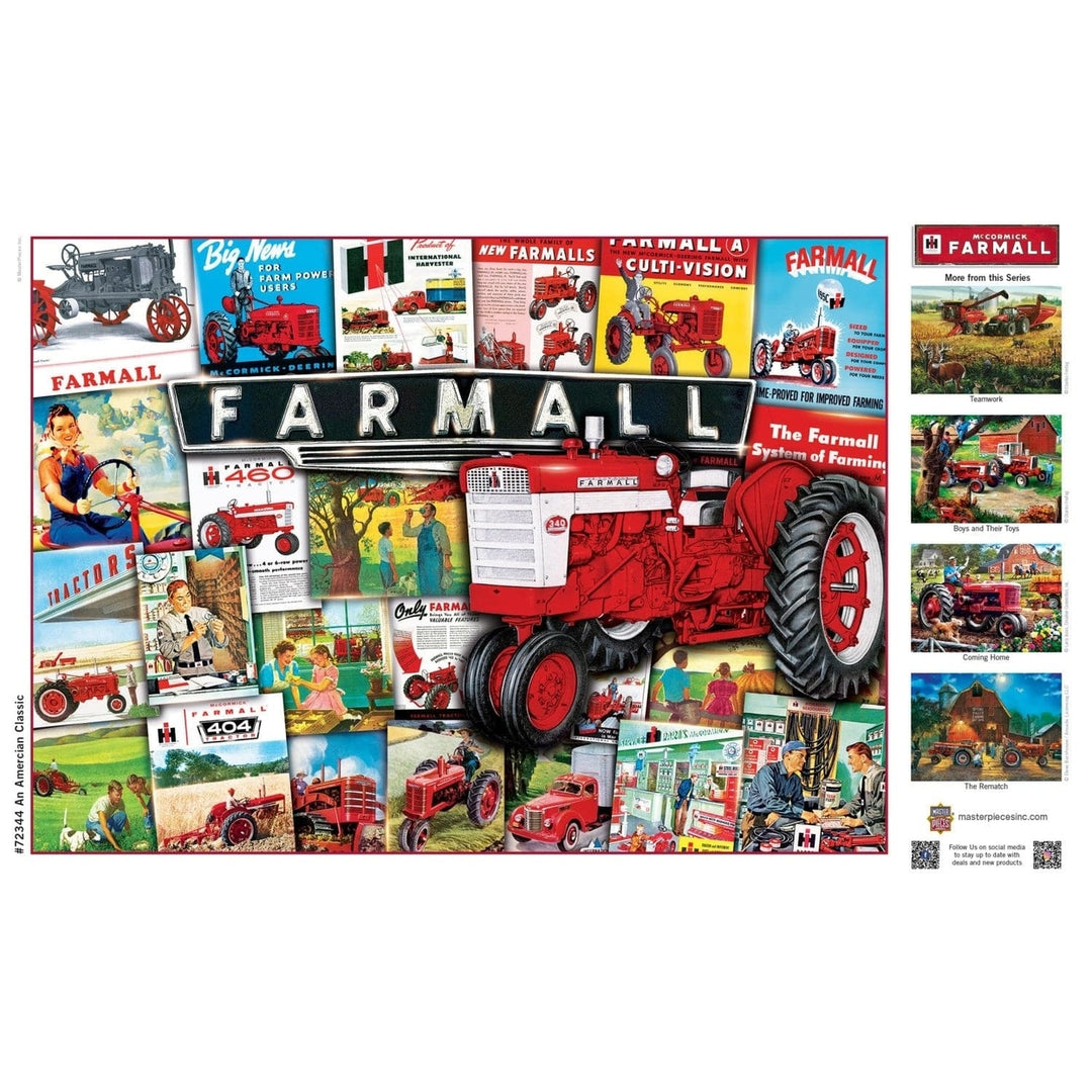 Farmall 1000 Piece Jigsaw Puzzle American Classic Red Tractor Vintage Artwork Image 4