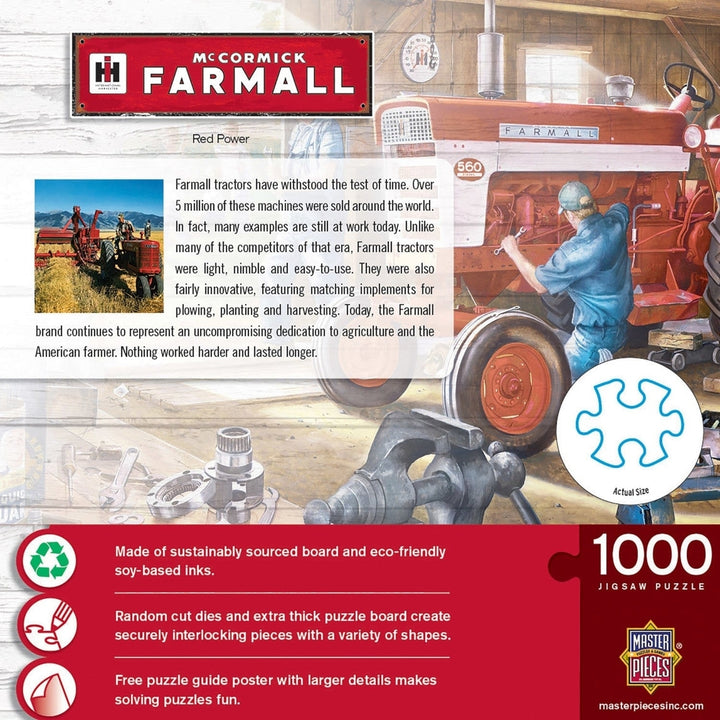 Farmall 1000 Piece Jigsaw Puzzle 19.25x26.75 Vintage Tractor Red Power Image 3