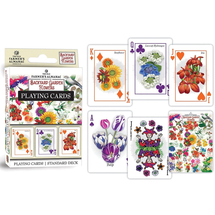 Farmers Almanac Backyard Garden Flowers Playing Cards 54 Card Deck Poker Size Image 3