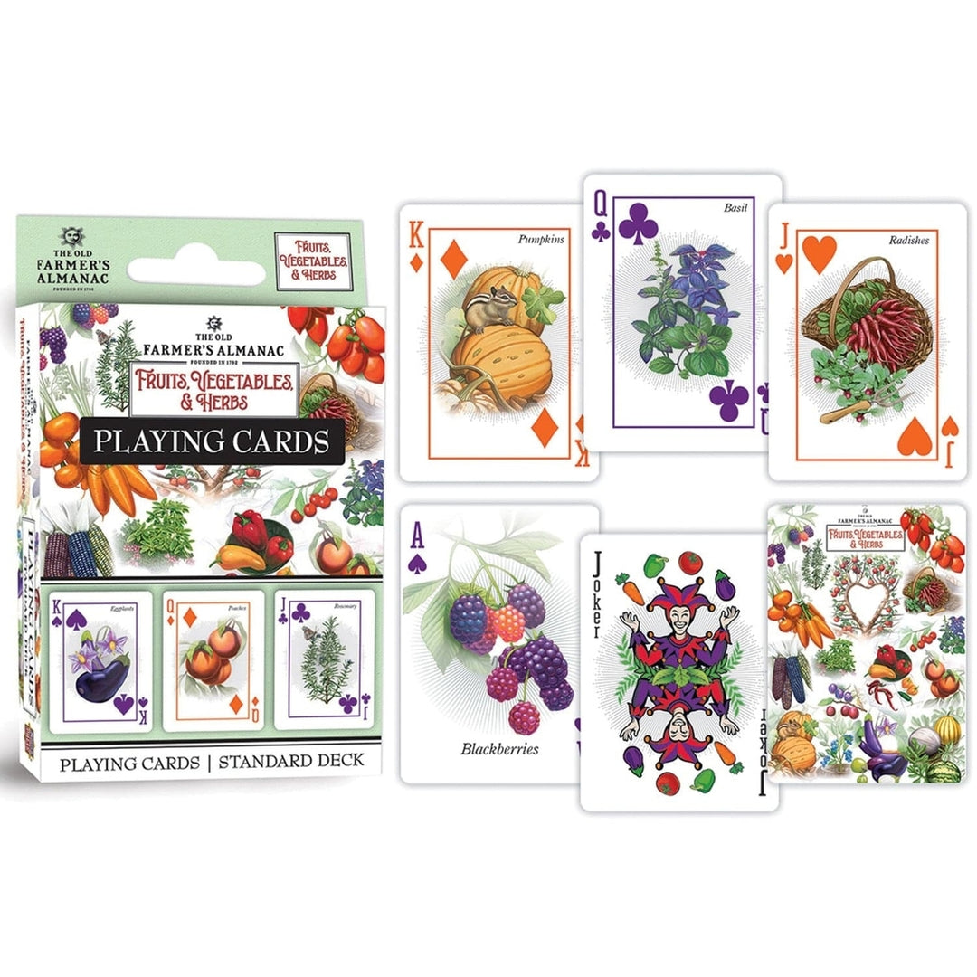 Farmers Almanac Playing Cards Fruit Vegetable Herb 54 Card Deck Standard Size Image 3