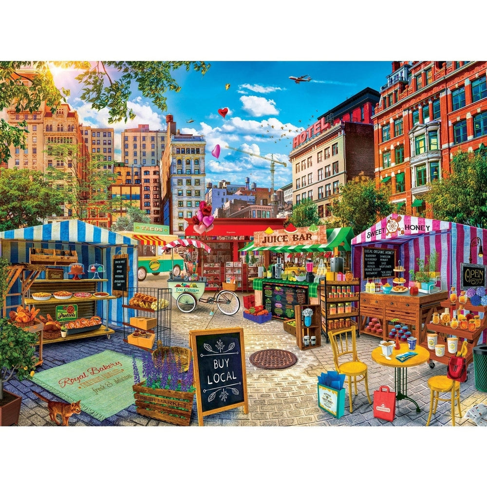 MasterPieces Farmers Market Local Honey 750 Piece Jigsaw Puzzle 18x24 Recycled Image 2