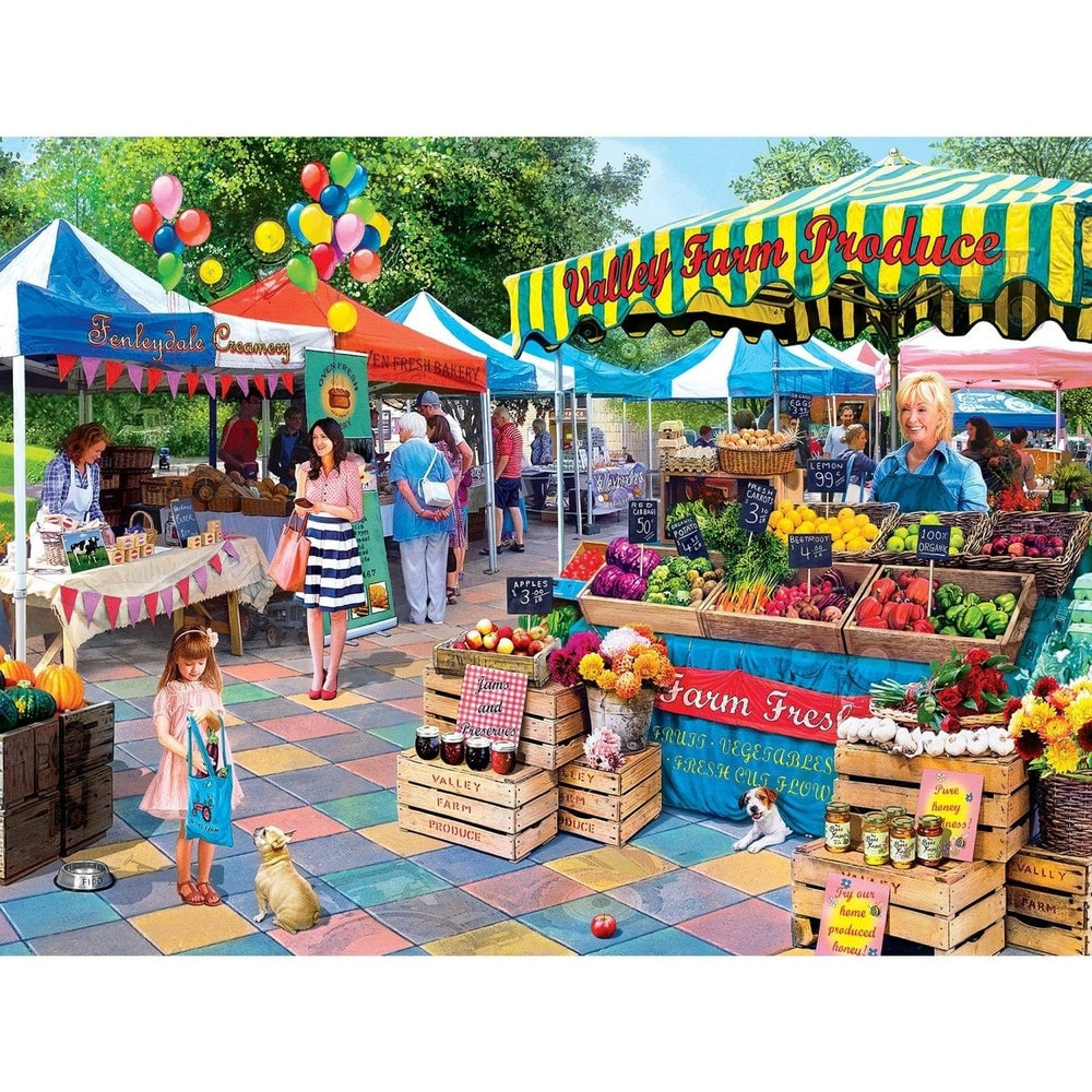 Farmers Market Puzzle 750 Piece Jigsaw Valley Farm Produce Corner Market Image 2