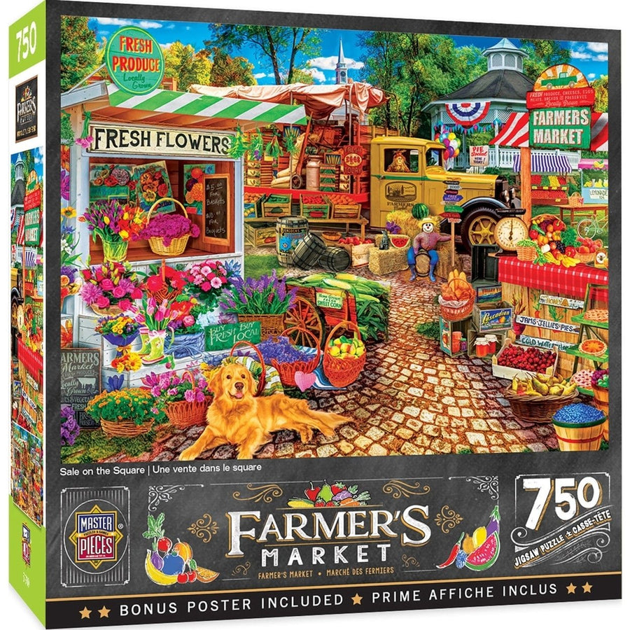 MasterPieces Farmers Market 750 Piece Jigsaw Puzzle 18x24 Recycled Material Image 1