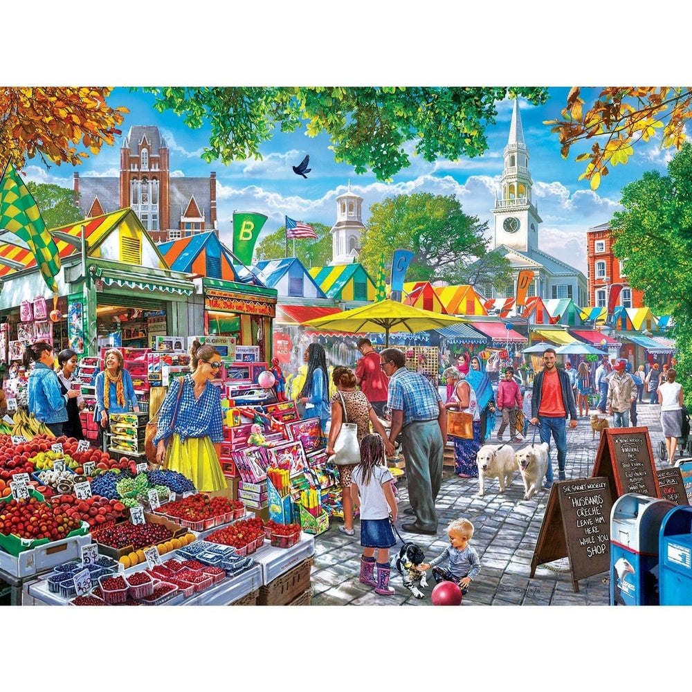 MasterPieces 750 Piece Jigsaw Puzzle Farmers Market Market Day 18x24 Recycled Image 2