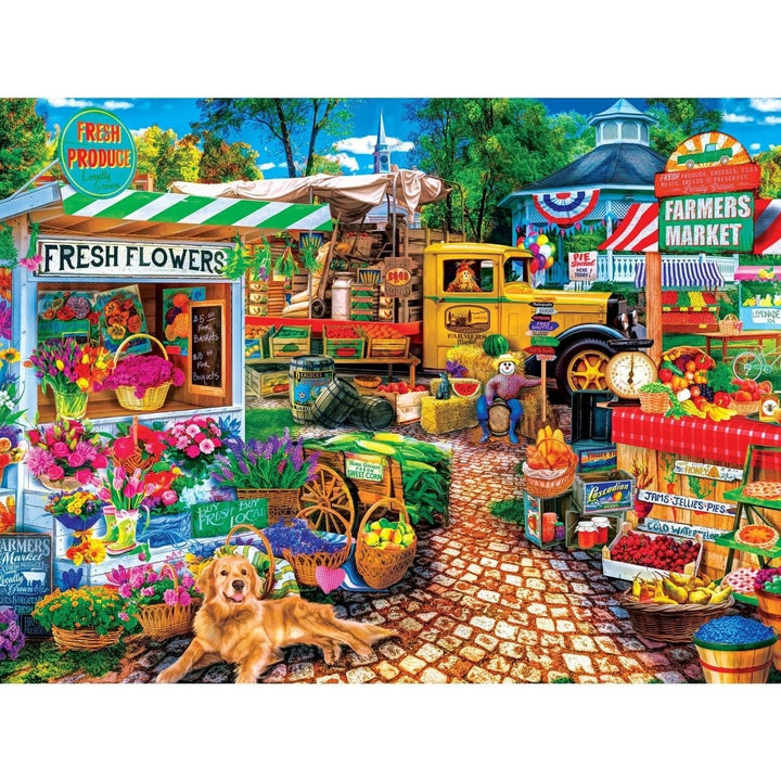 MasterPieces Farmers Market 750 Piece Jigsaw Puzzle 18x24 Recycled Material Image 2