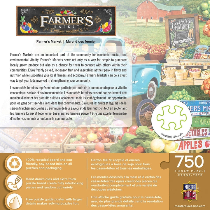 MasterPieces Farmers Market 750 Piece Jigsaw Puzzle 18x24 Eco-Friendly Chipboard Image 3