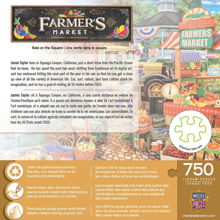 MasterPieces Farmers Market 750 Piece Jigsaw Puzzle 18x24 Recycled Material Image 3