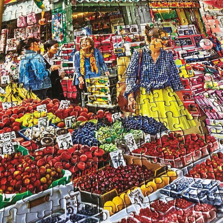 MasterPieces 750 Piece Jigsaw Puzzle Farmers Market Market Day 18x24 Recycled Image 6