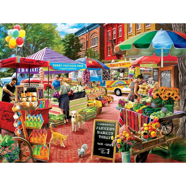 Farmers Market - Town Square Booths 750 Piece Jigsaw Puzzle Image 2