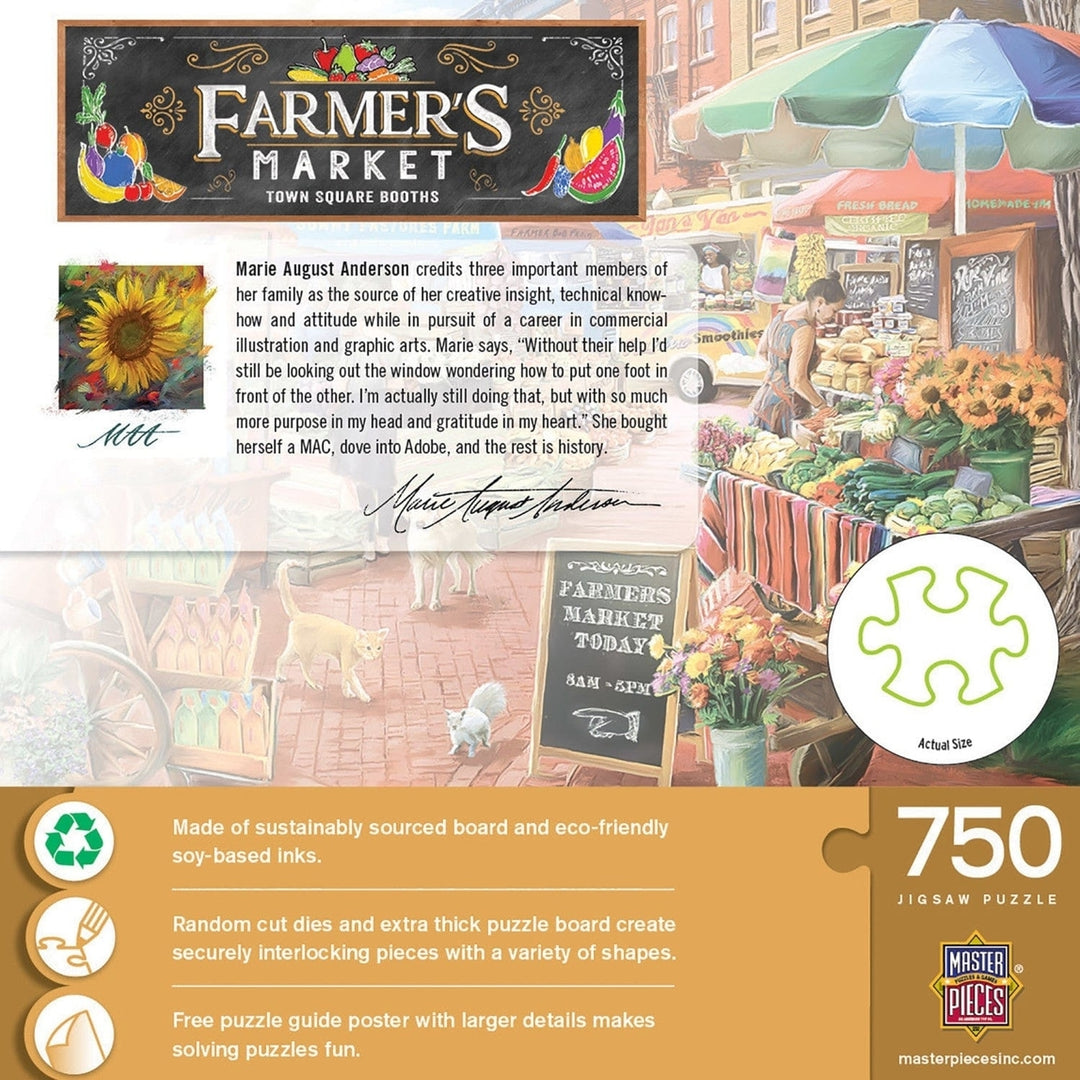 Farmers Market - Town Square Booths 750 Piece Jigsaw Puzzle Image 3