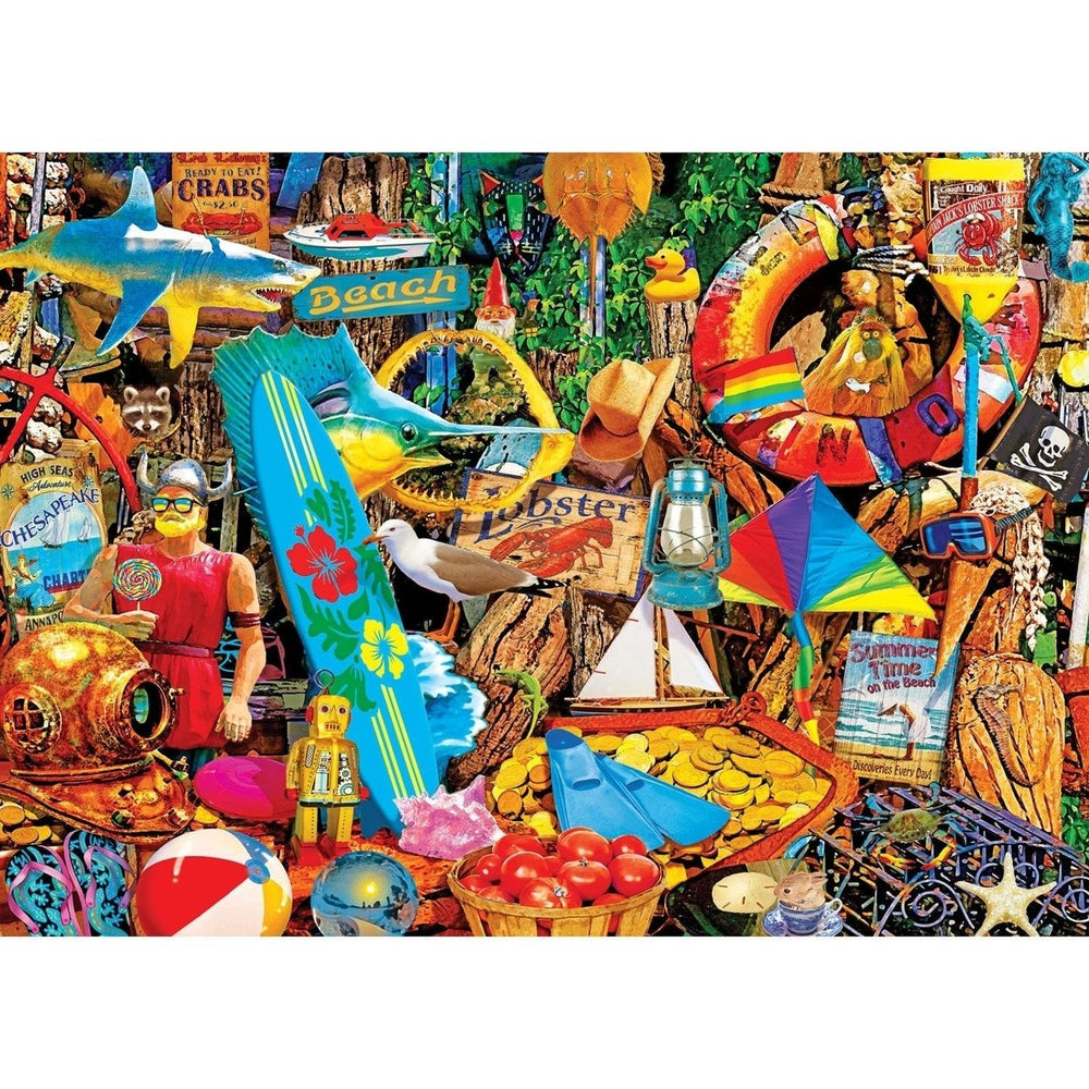 MasterPieces Flashbacks Beach Time Jigsaw Puzzle 1000 Pieces 19.25x26.75 inches Image 2