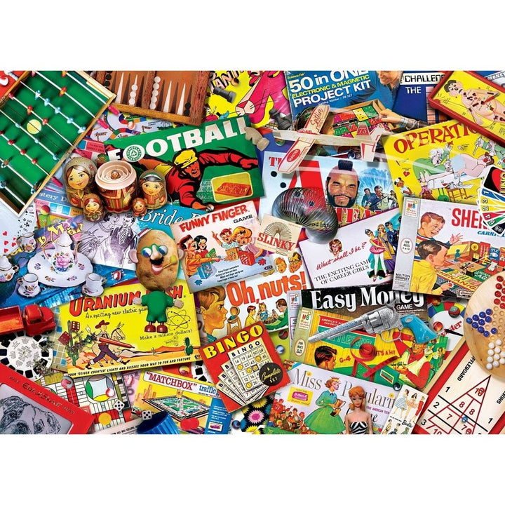 Masterpieces Flashbacks 1000 Piece Jigsaw Puzzle Family Game Night 19.25x26.75 Image 2