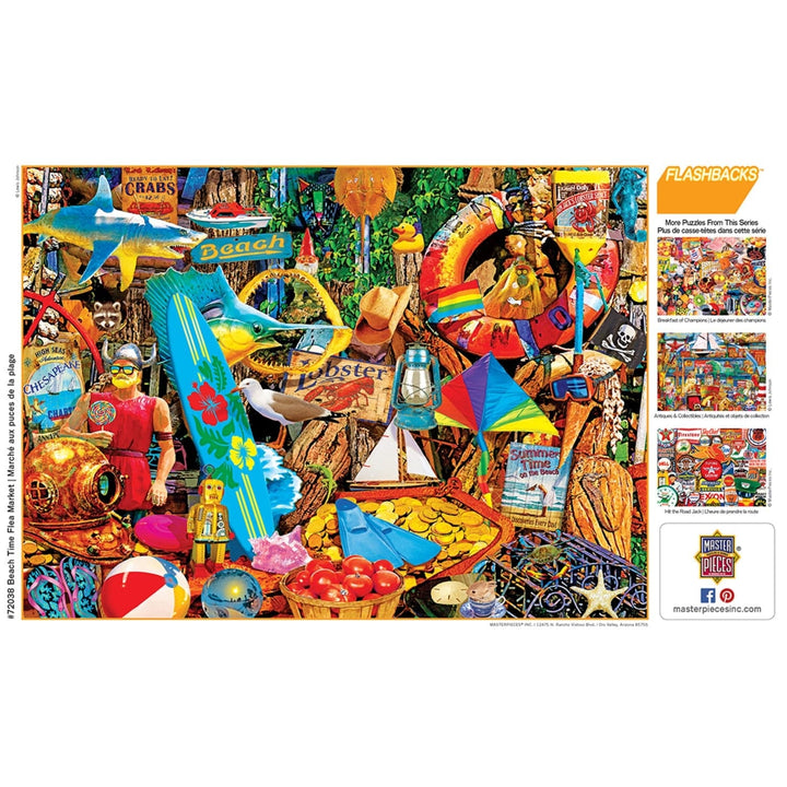 MasterPieces Flashbacks Beach Time Jigsaw Puzzle 1000 Pieces 19.25x26.75 inches Image 4