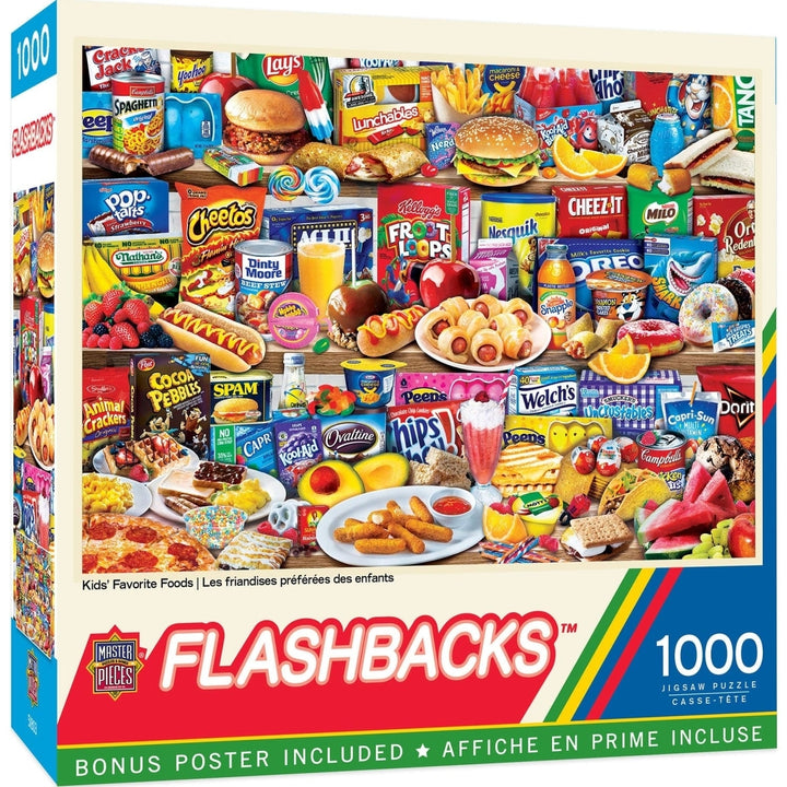 MasterPieces 1000 Piece Flashbacks Kids Favorite Foods Jigsaw Puzzle 19.25x26.75 Image 1