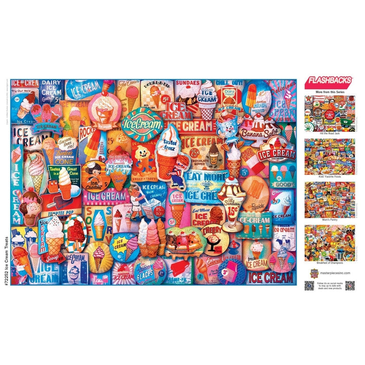 MasterPieces Ice Cream Treats 1000 Piece Jigsaw Puzzle Vintage Collage 19.25x26.75 Image 4