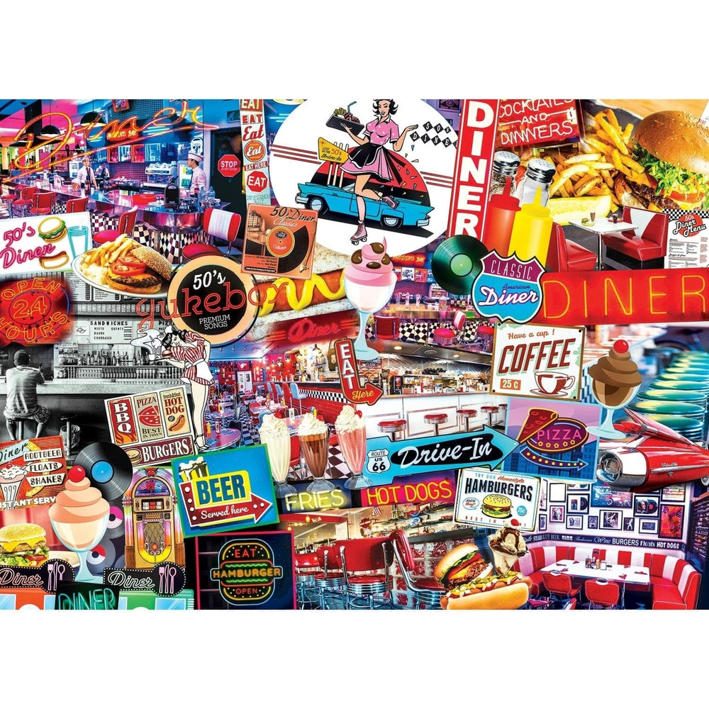 MasterPieces Quick Stop Diner 1000 Piece Jigsaw Puzzle Eco-Friendly Matte Finish Image 2