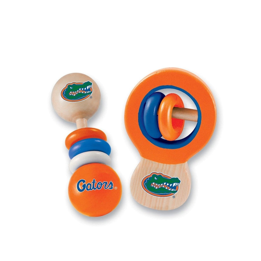 Florida Gators Baby Rattles 2-Pack Wooden Toys Safe Non-Toxic Developmental Fun Image 1