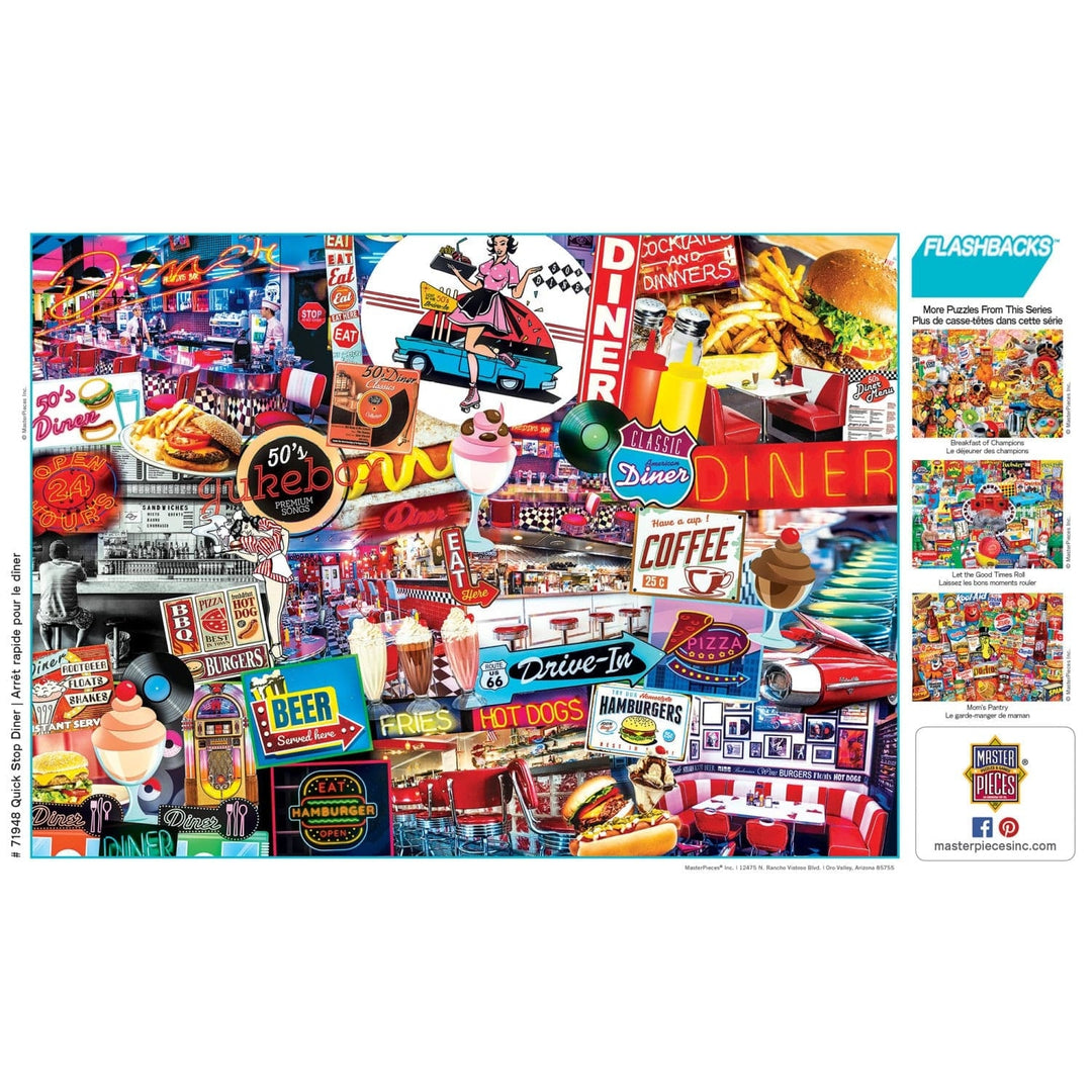 MasterPieces Quick Stop Diner 1000 Piece Jigsaw Puzzle Eco-Friendly Matte Finish Image 4