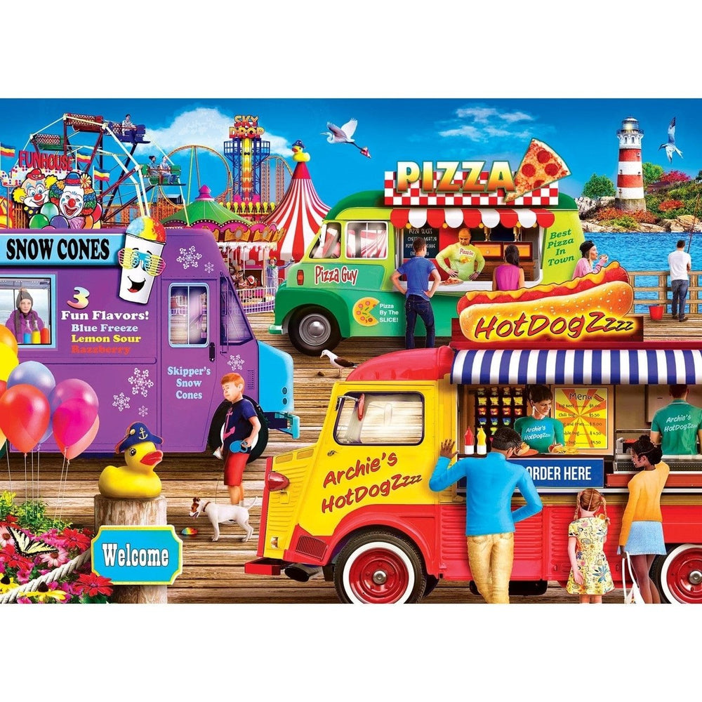 Food Truck Roundup Carnival Treats 1000 Piece Jigsaw Puzzle Colorful Fun Image 2